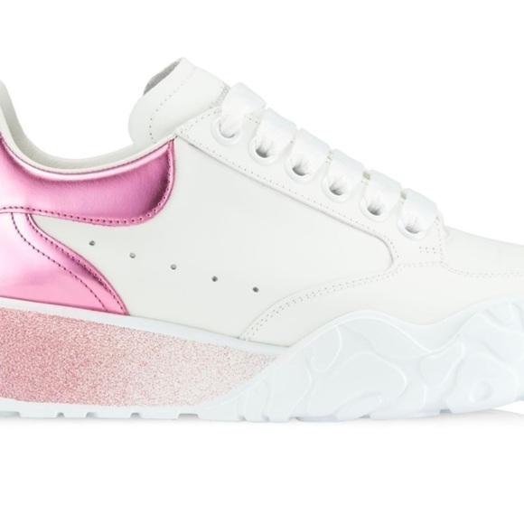 Alexander McQueen Metallic Court Ombre Barbie Pink Glitter Platform Sneakers - Picture 4 of 15